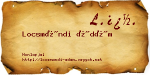 Locsmándi Ádám névjegykártya